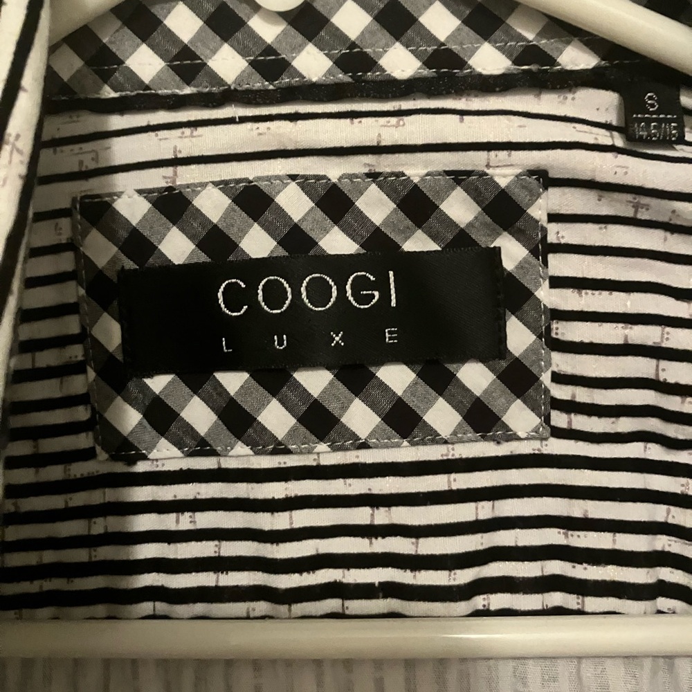 Men’s COOGI Monochrome Striped Shirt size S - Picture 4 of 6